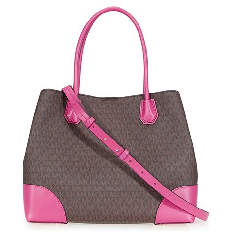 pink and brown michael kors purse